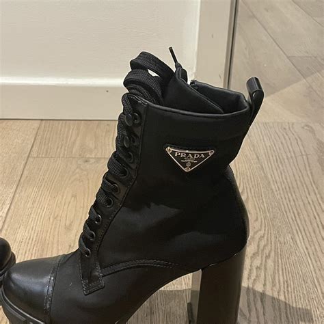 prada studded heels|prada heeled boots.